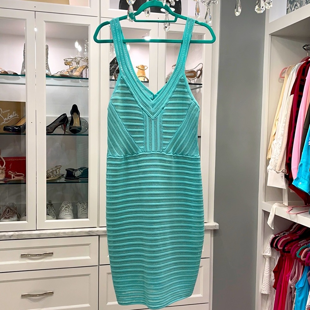 Bebe Aqua vintage knit bodycon dress